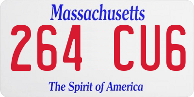 MA license plate 264CU6