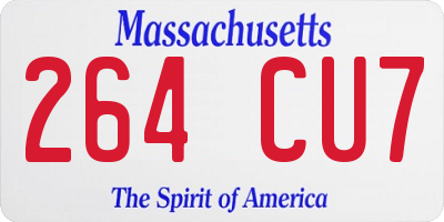 MA license plate 264CU7