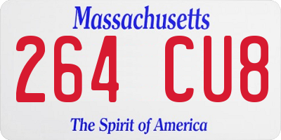 MA license plate 264CU8