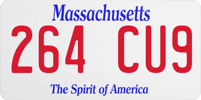 MA license plate 264CU9