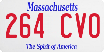 MA license plate 264CV0