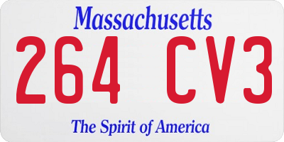 MA license plate 264CV3