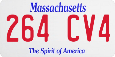 MA license plate 264CV4