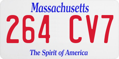 MA license plate 264CV7