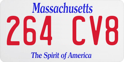 MA license plate 264CV8