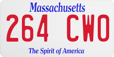 MA license plate 264CW0
