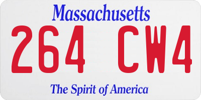 MA license plate 264CW4