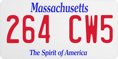 MA license plate 264CW5