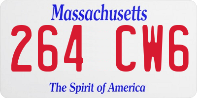 MA license plate 264CW6