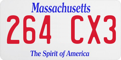 MA license plate 264CX3