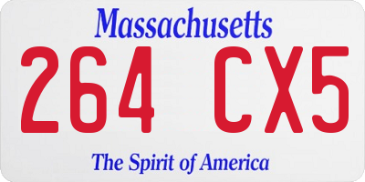 MA license plate 264CX5