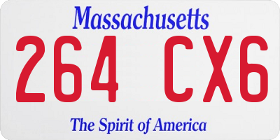 MA license plate 264CX6