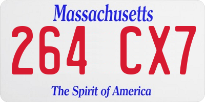 MA license plate 264CX7