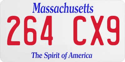 MA license plate 264CX9