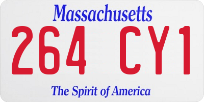 MA license plate 264CY1