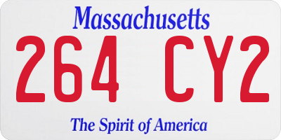 MA license plate 264CY2