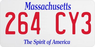 MA license plate 264CY3