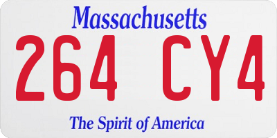MA license plate 264CY4
