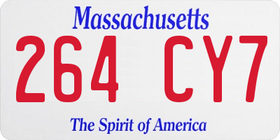 MA license plate 264CY7