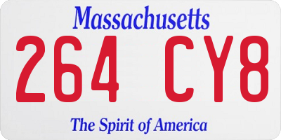 MA license plate 264CY8