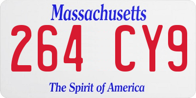 MA license plate 264CY9