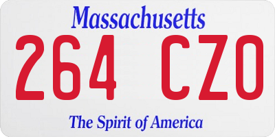 MA license plate 264CZ0