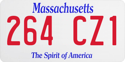 MA license plate 264CZ1