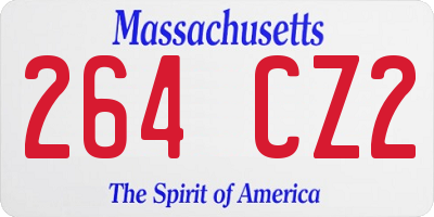 MA license plate 264CZ2