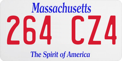 MA license plate 264CZ4