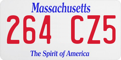 MA license plate 264CZ5