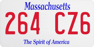 MA license plate 264CZ6
