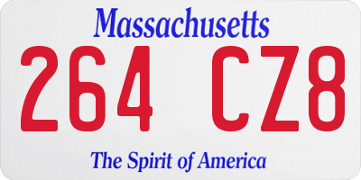 MA license plate 264CZ8