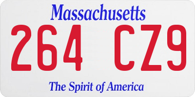 MA license plate 264CZ9