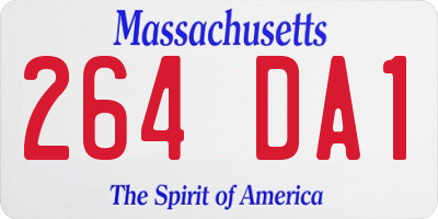MA license plate 264DA1
