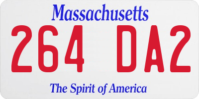 MA license plate 264DA2