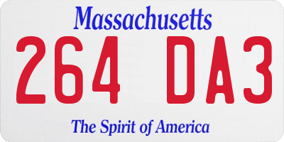 MA license plate 264DA3