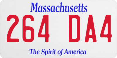 MA license plate 264DA4