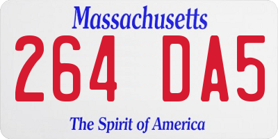 MA license plate 264DA5
