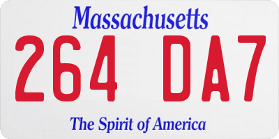 MA license plate 264DA7