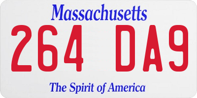 MA license plate 264DA9