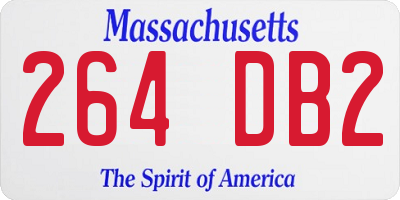 MA license plate 264DB2