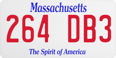 MA license plate 264DB3