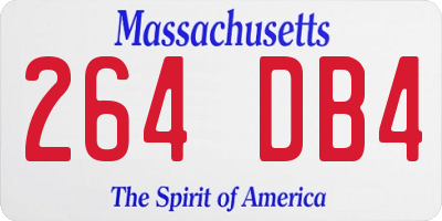 MA license plate 264DB4