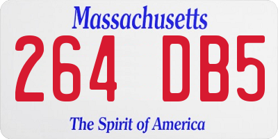 MA license plate 264DB5