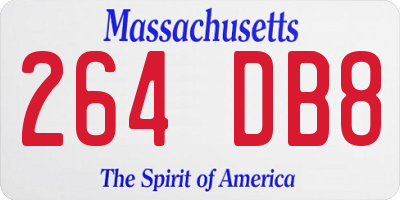 MA license plate 264DB8