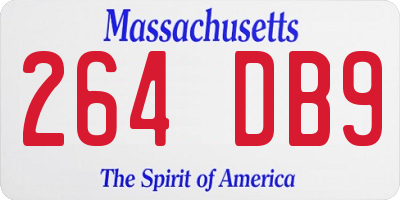 MA license plate 264DB9