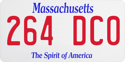 MA license plate 264DC0