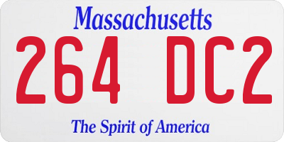 MA license plate 264DC2