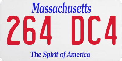 MA license plate 264DC4
