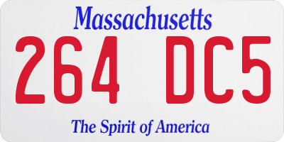 MA license plate 264DC5